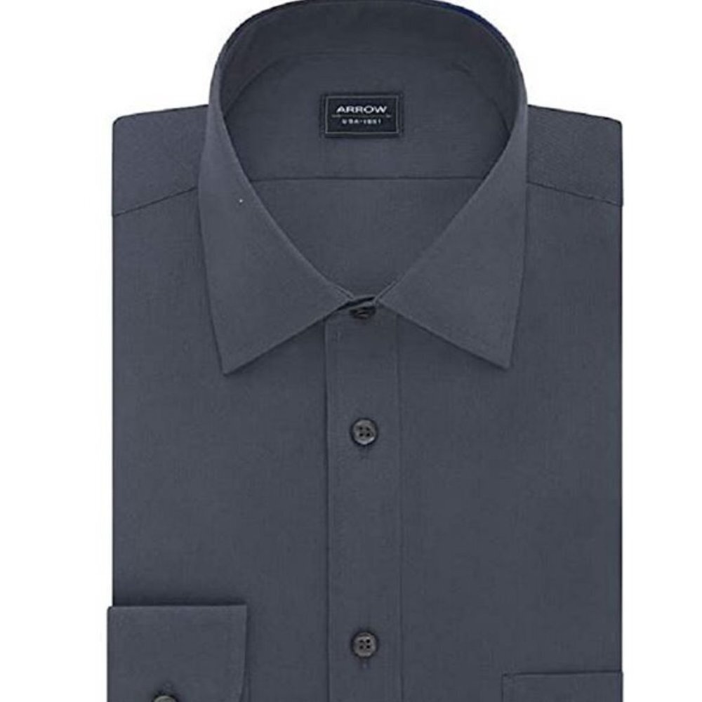 Arrow Regular-Fit Solid Textured Dre…